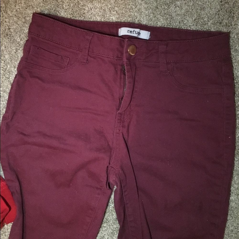 maroon skinny jeggings